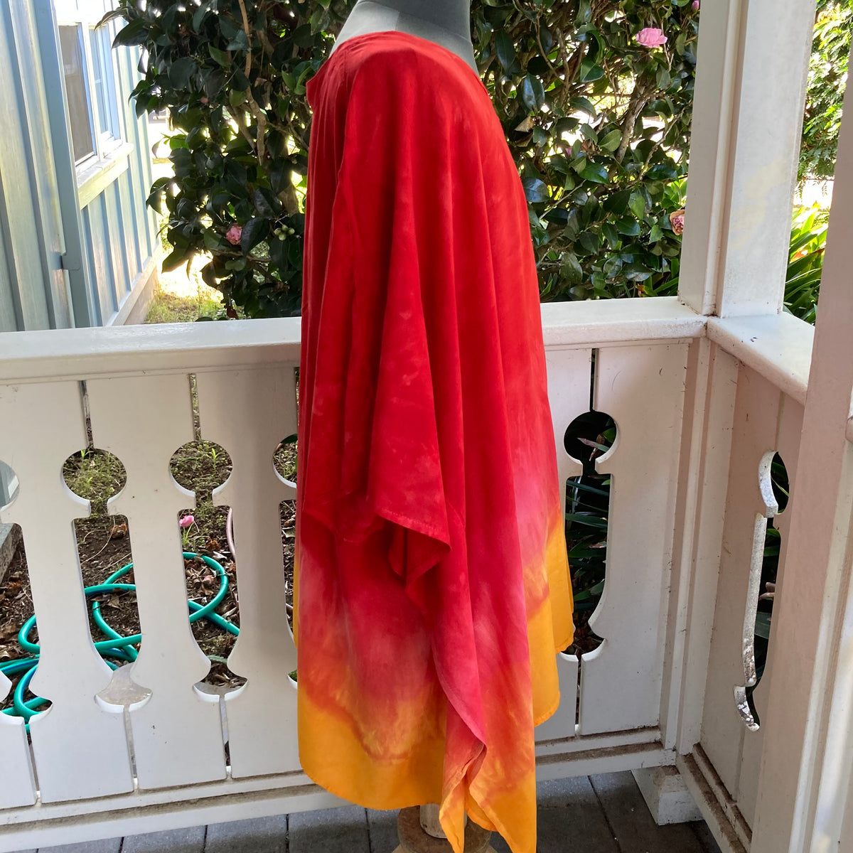 Coverup for Beach or Home Plus Size in Red/Yellow Ombre
