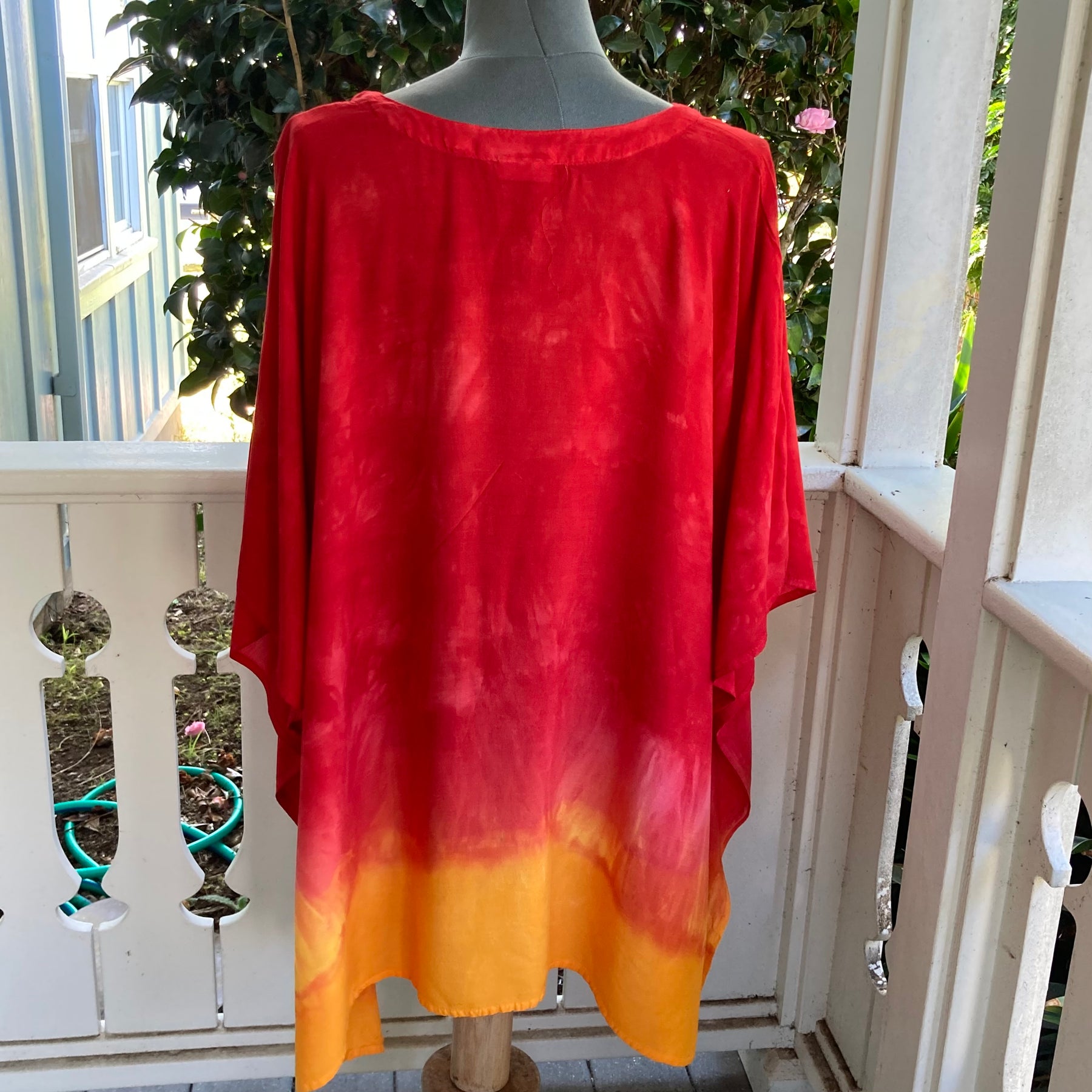 Coverup for Beach or Home Plus Size in Red/Yellow Ombre