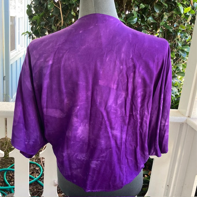 Ohe Kapala TIE Blouse in Purple Ombre with the Mauna and Lehua