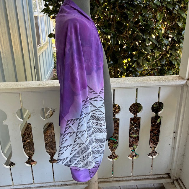 Ohe Kapala Shrug in Purple with the Mauna and Lauhala