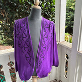 Ohe Kapala U'ilani Shrug In Purple with Lauhala, The Mauna and 'Iwa