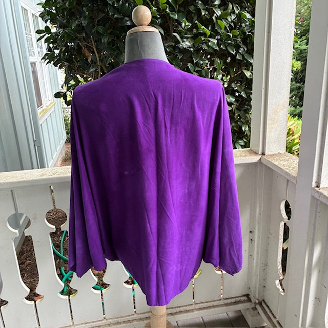 Ohe Kapala U'ilani Shrug In Purple with Lauhala, The Mauna and 'Iwa