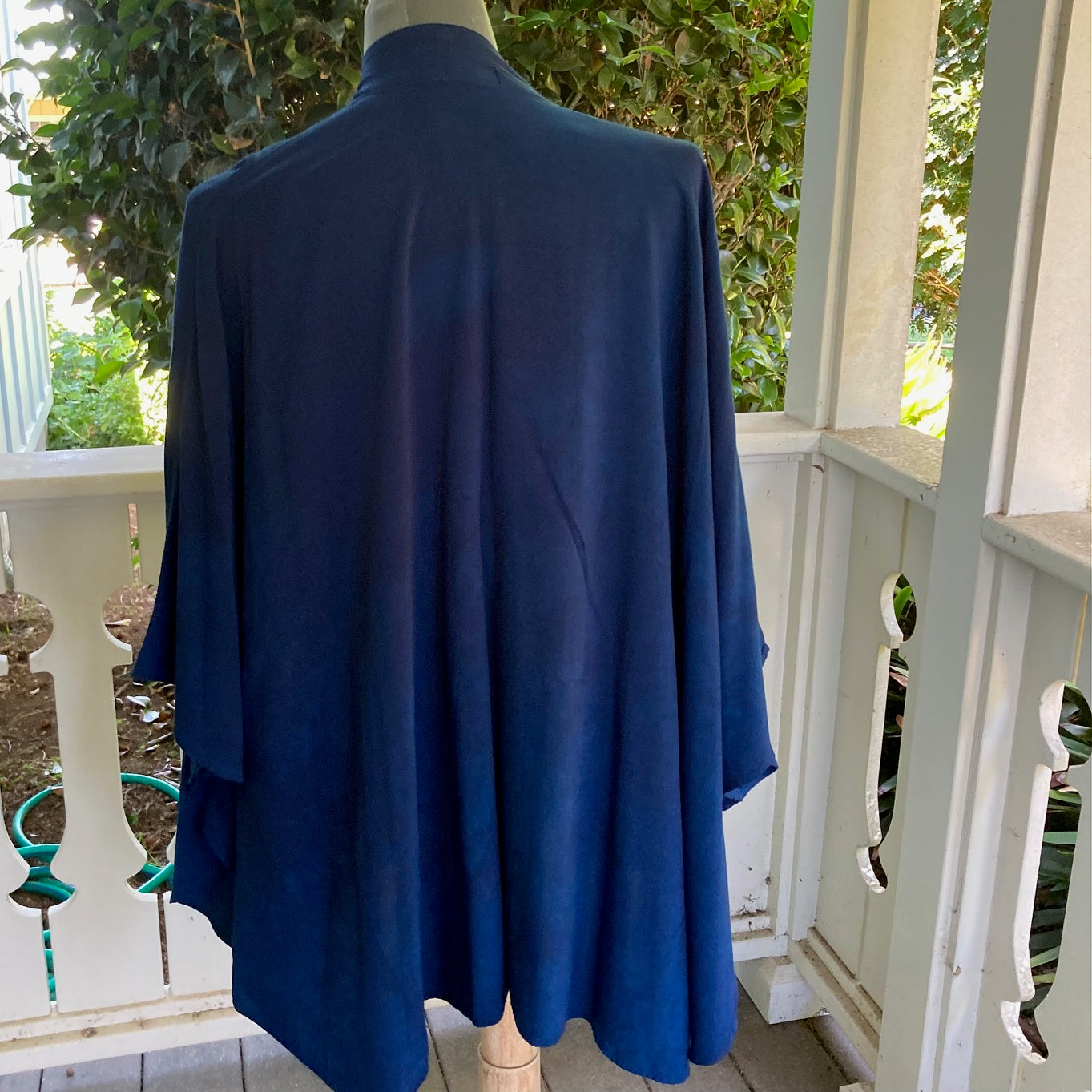 Ohe Kapala Kimono Wrap (KiWrap) In Dark and Medium Blue with the Mauna and Wana