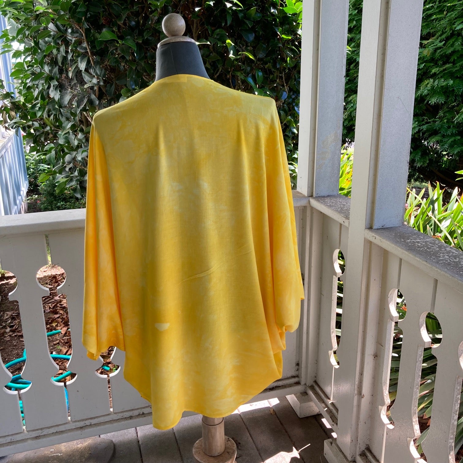 Ohe Kapala U'ilani Shrug In Golden Yellow with the Mauna and Lehua