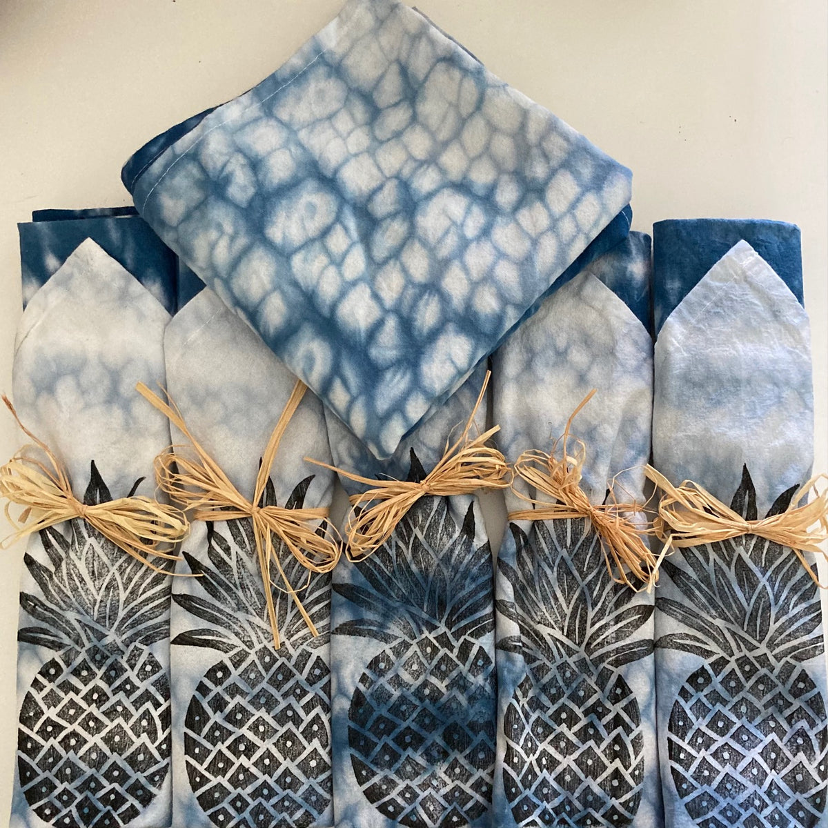 Shibori Honeycomb Pineapple Tea Towel