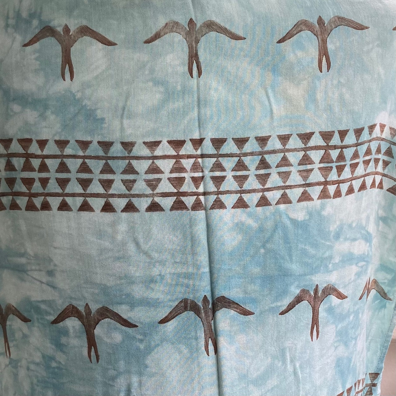 Ohe Kapala Rayon Infinity Scarf in Jade Green with Wana