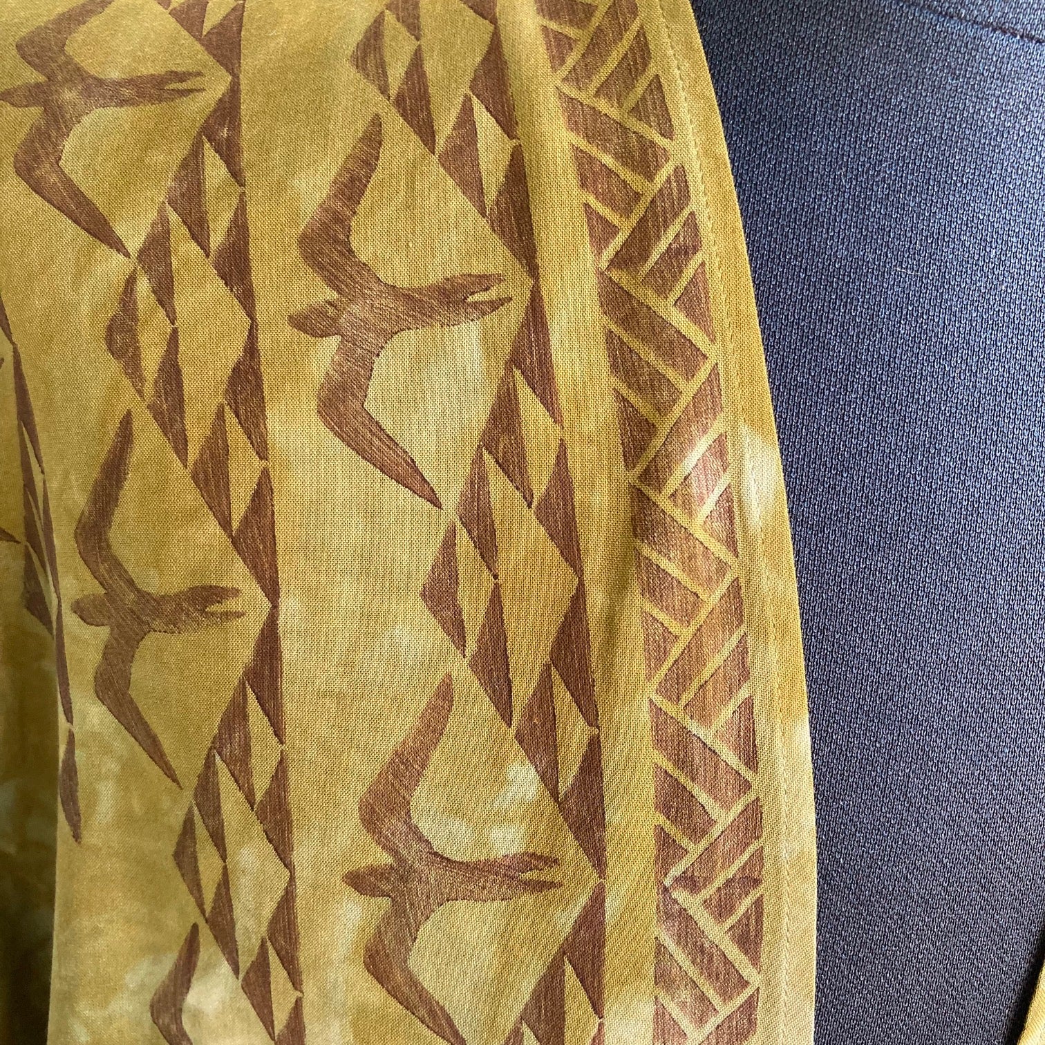 Ohe Kapala Kimono Shrug (KiShrug) In Mustard with the Mauna and 'Iwa