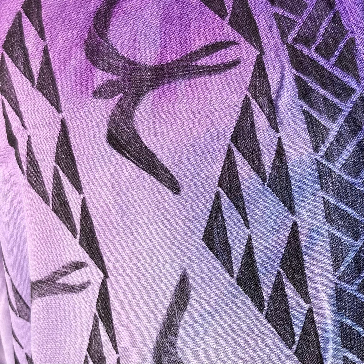 Ohe Kapala U'ilani Shrug In Purple Ombre with the Mauna and 'Iwa