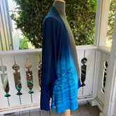Ohe Kapala Kimono Wrap (KiWrap) In Dark and Medium Blue with the Mauna and Wana