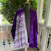 Ohe Kapala Kimono Wrap (KiWrap) In Mottled Purple with the Mauna and Lehua