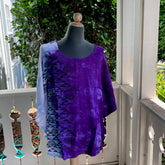 SIZE XLARGE  Ohe Kapala Blouse in Purple and Blue with Mauna and Lehua