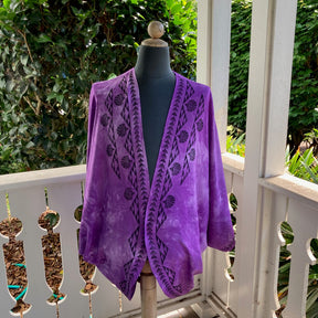 Ohe Kapala Kimono Shrug (KiShrug) In Purple with the Mauna and Lehua