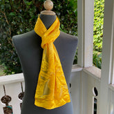 Devore Silk & Rayon Scarf in Golden Yellow