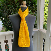 Devore Silk & Rayon Scarf in Golden Yellow in Art Deco Design