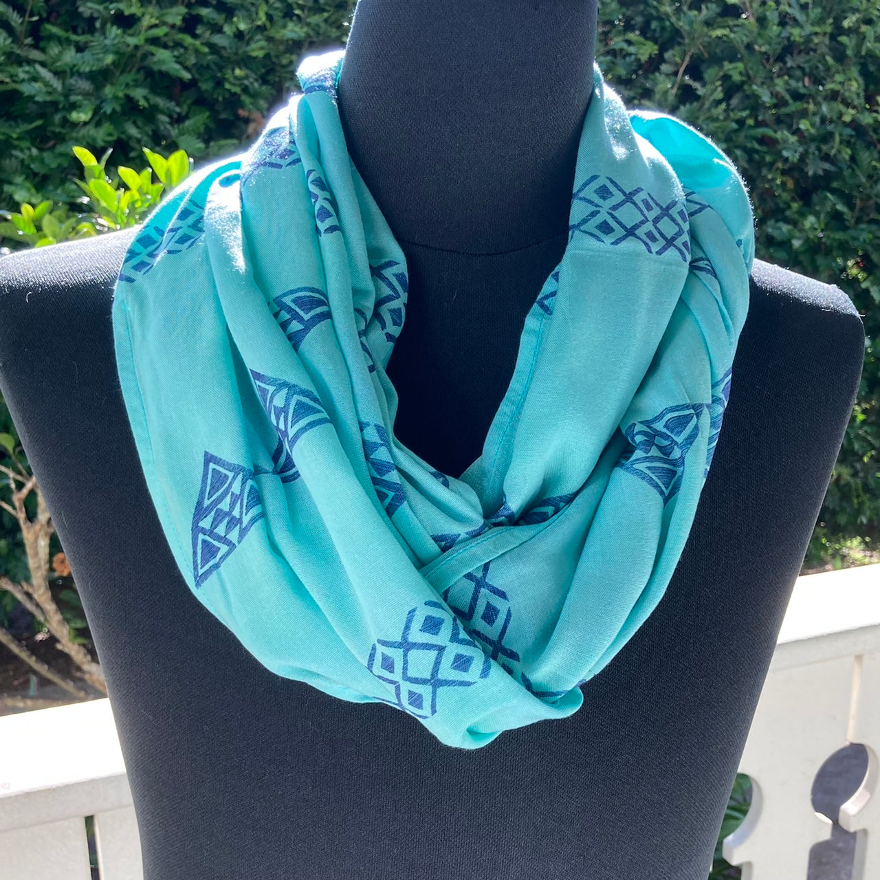 Ohe Kapala Rayon Infinity Scarf in Celadon