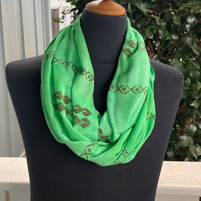 Ohe Kapala  Rayon Infinity Scarf in Kelly Green
