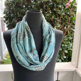 Ohe Kapala Rayon Infinity Scarf in Jade Green with Wana
